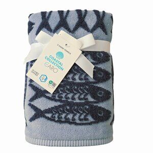 Caro Coastal Collection Blue Fish Set of 2 Hand Towels NWT
